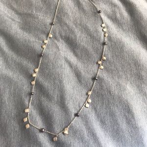 Silver leaf and mother of pearl necklace